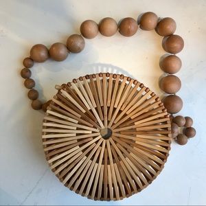Cult Gaia Round Bamboo Purse